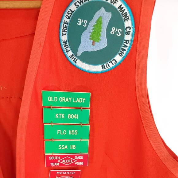 Vtg Dutchmaid Vest Size 44 Orange C B Radio Dog Swap Club Patches Distressed - Picture 4 of 14